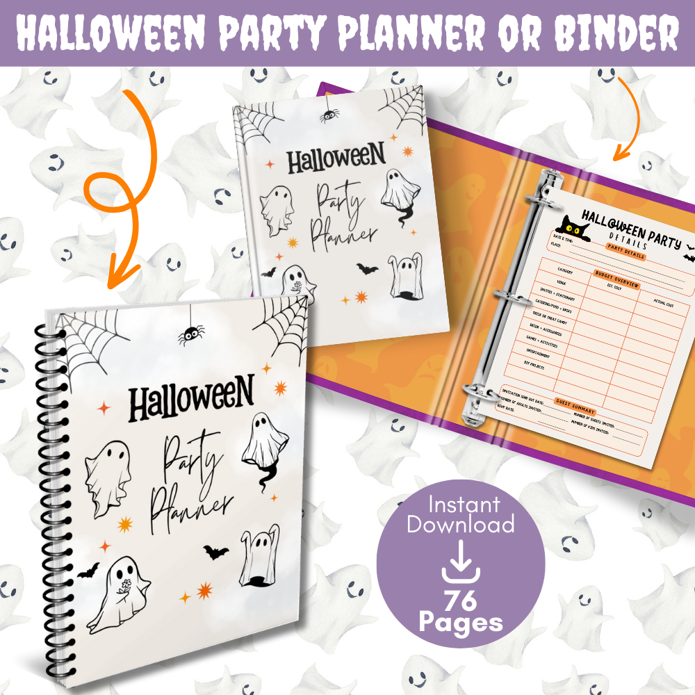 Halloween Party Planner | Printable Halloween Binder | 76 Pages