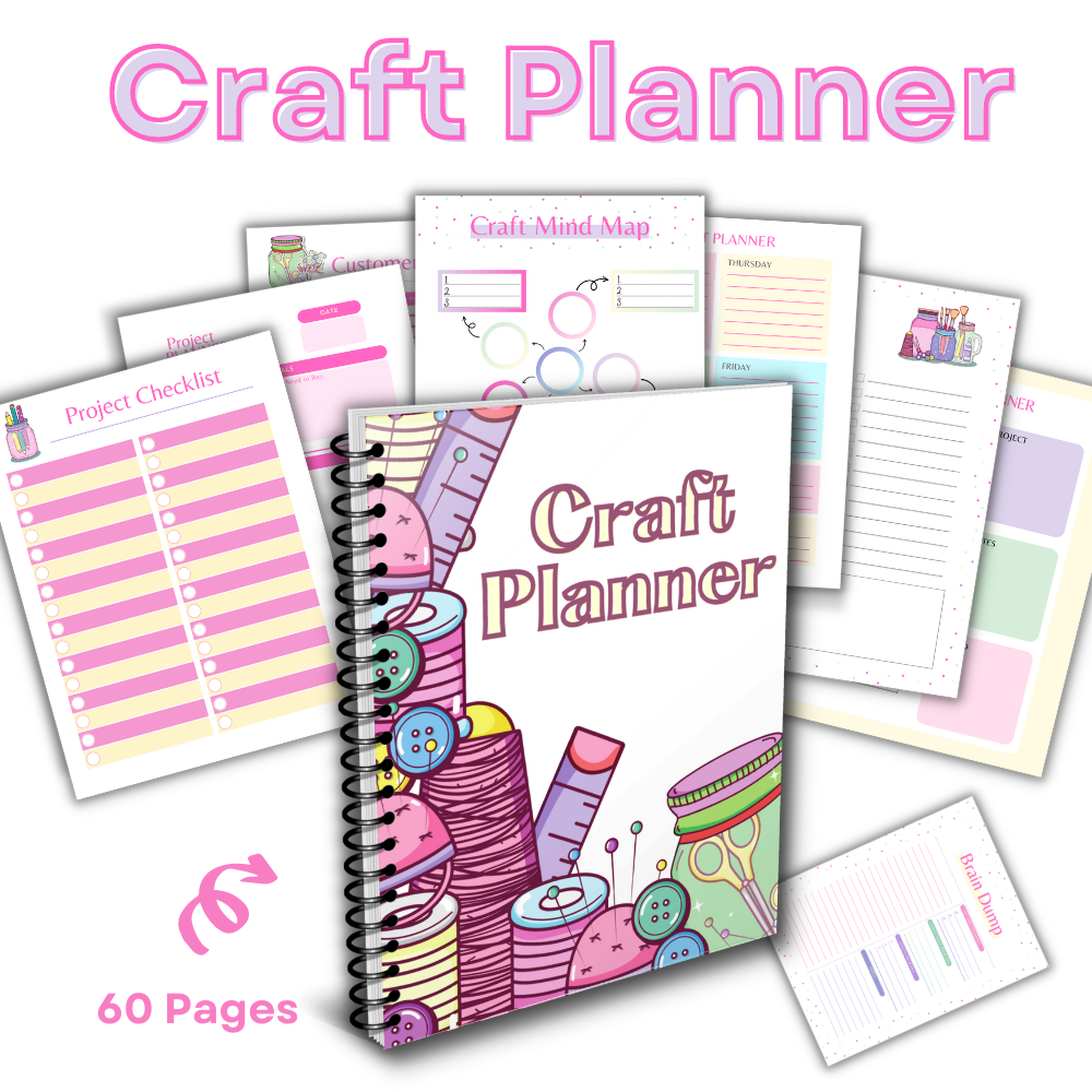 Craft Planner | Printable Project & Business Organizer | 60 Pages