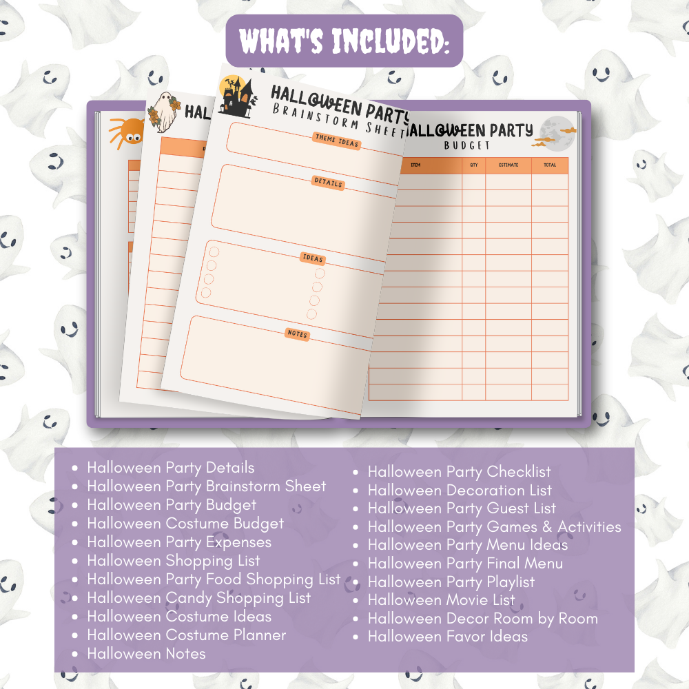 Halloween Party Planner | Printable Halloween Binder | 76 Pages