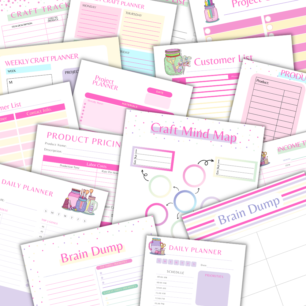 Craft Planner | Printable Project & Business Organizer | 60 Pages