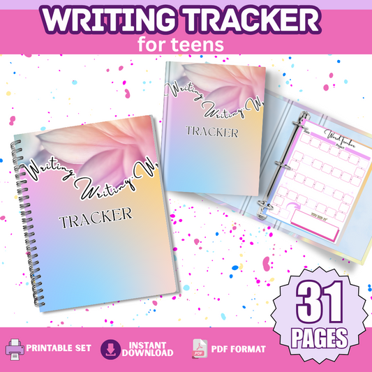 Writing Tracker for Teens | Printable Writing Journal | 31 Pages