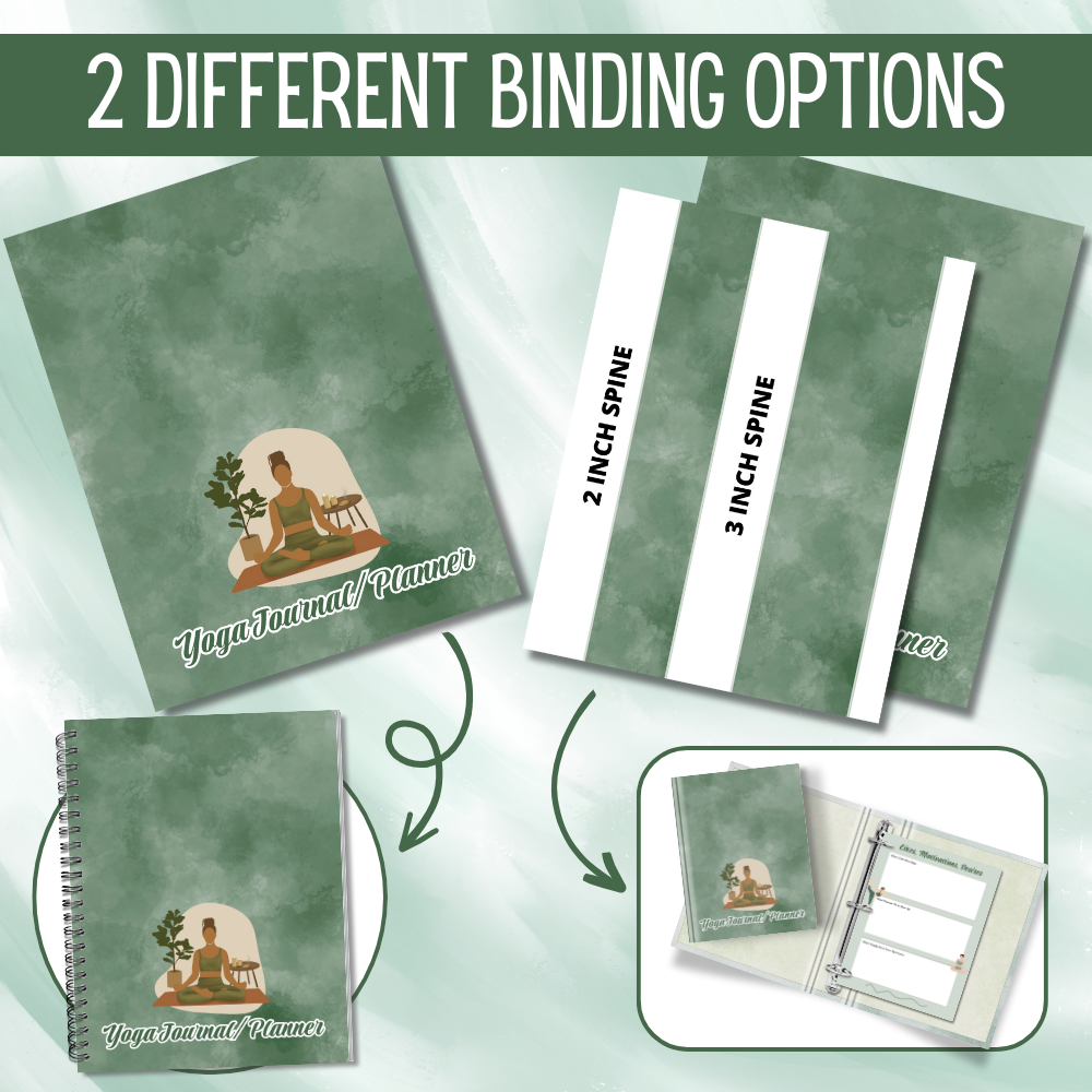 Yoga Journal & Planner | 73 Pages | Printable Wellness Binder