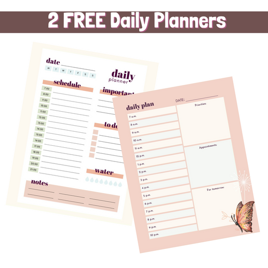 2 FREE Daily Planners | Busy Mom Theme | Printable PDF